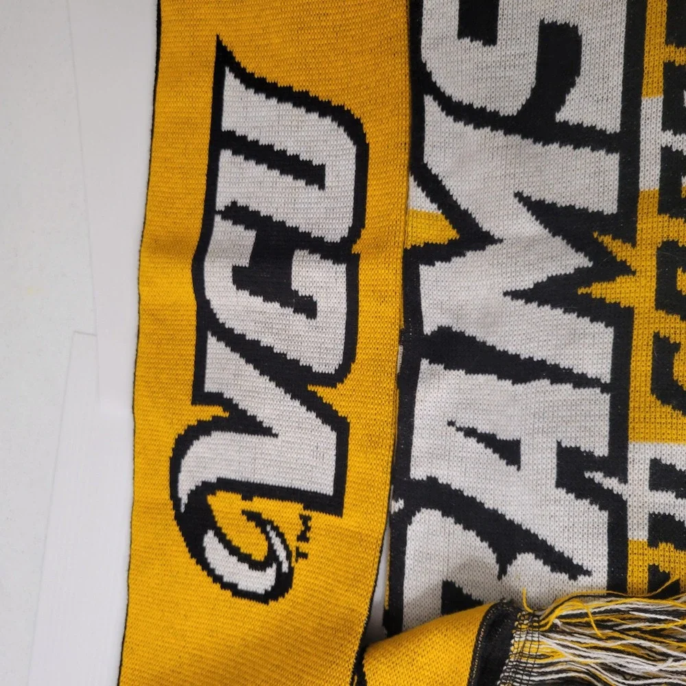Lot of 2 VCU Rams Knit Scarves Virginia Black Gold NCAA Collegiate Fan Gear